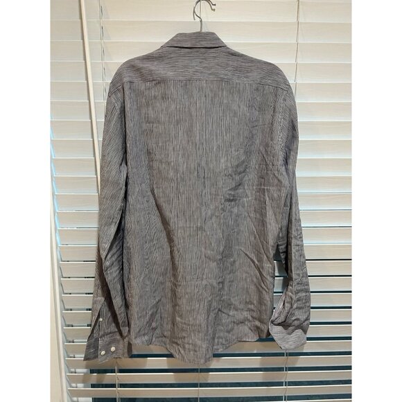 Theory Linen Blend Long Sleeve Button Up Shirt - Size M‎ - Picture 6 of 6